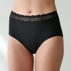 Slip En Shorty<Blancheporte Supermaxislip in stretchkatoen met kanten tailleband - set van 2 zwart