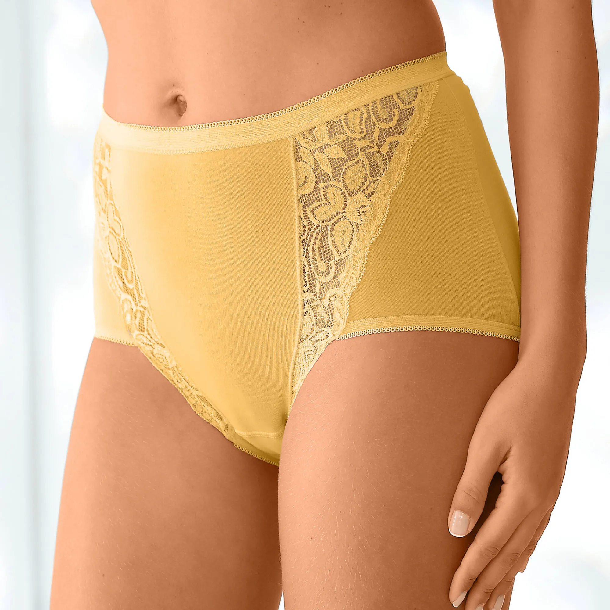 Slip En Shorty<Blancheporte Supermaxislip met kant - set van 3 marine + terracotta + geel