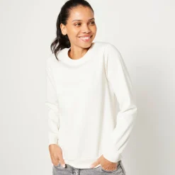 Trui En Vest<Blancheporte Sweater in molton ecru