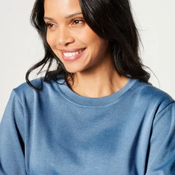 Trui En Vest<Blancheporte Sweater in molton jeansblauw