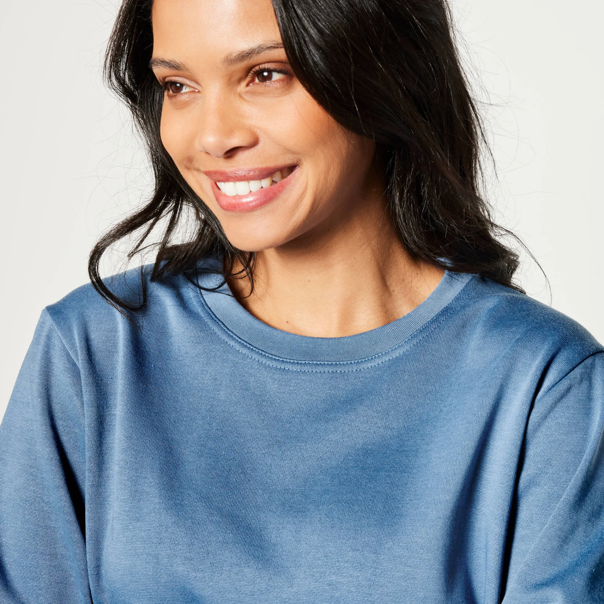 Trui En Vest<Blancheporte Sweater in molton jeansblauw