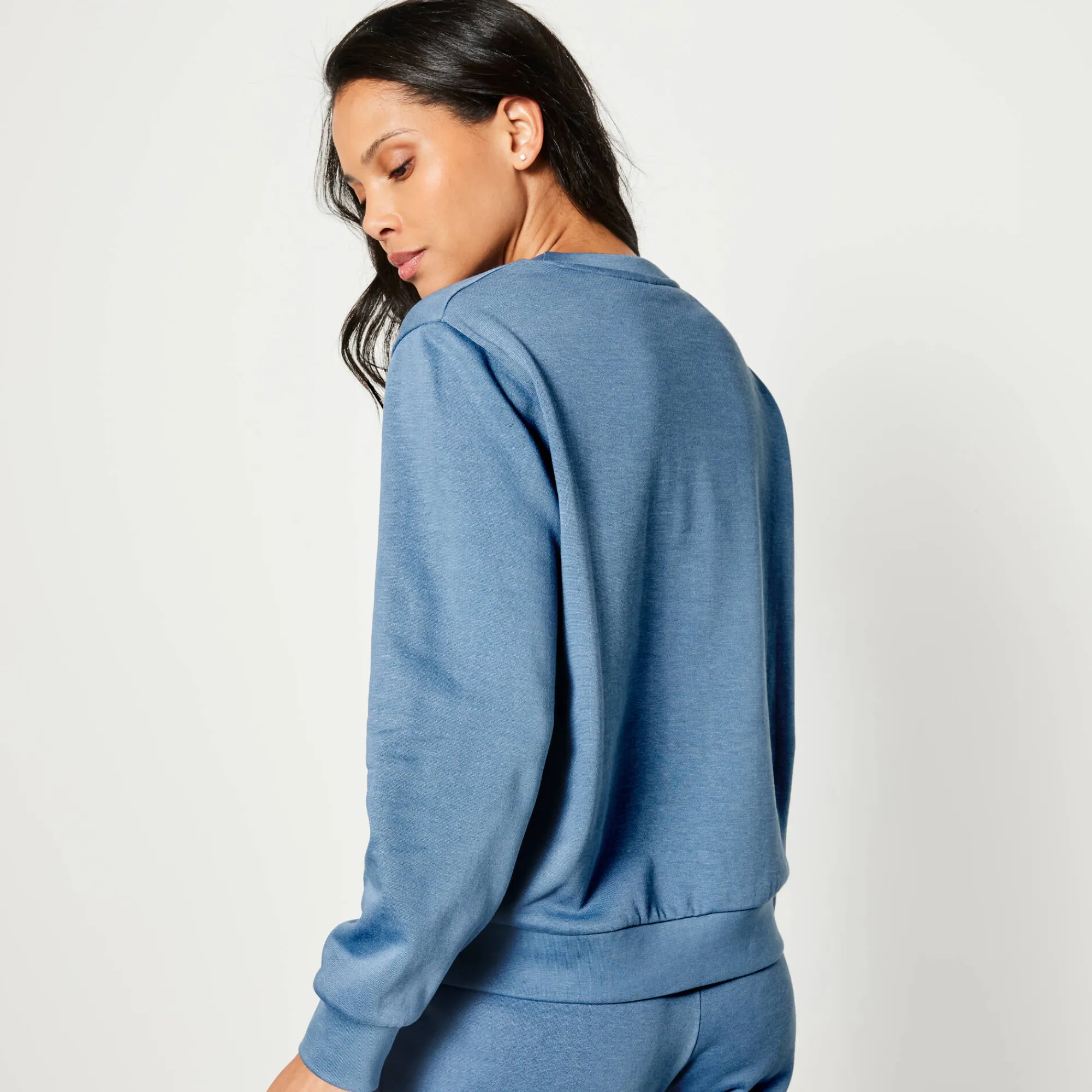 Trui En Vest<Blancheporte Sweater in molton jeansblauw