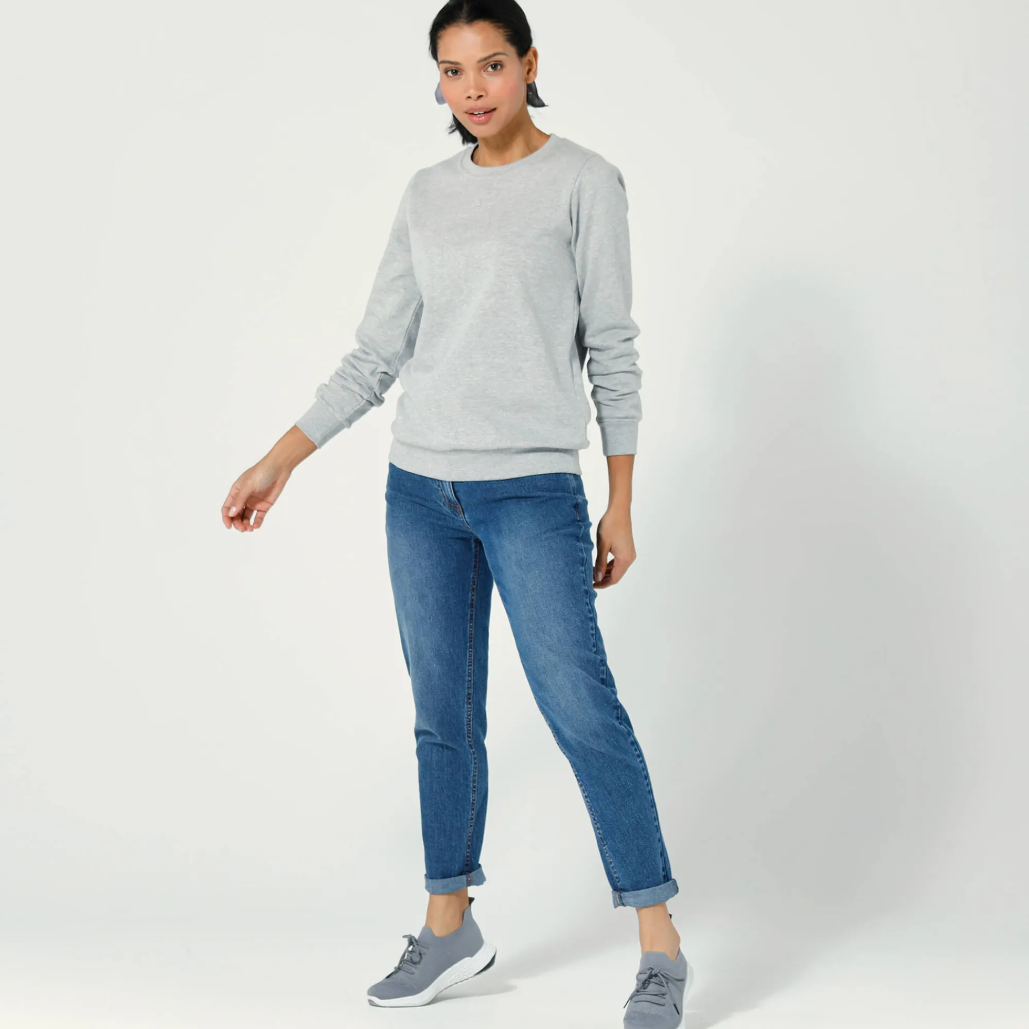 Trui En Vest<Blancheporte Sweater in molton chiné grijs