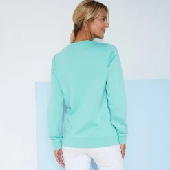 Trui En Vest<Blancheporte Sweater in molton watergroen