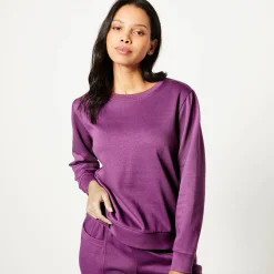 Trui En Vest<Blancheporte Sweater in molton paarsrood