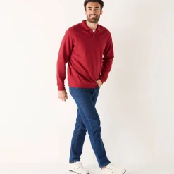 Sweater|Trui En Vest<Blancheporte Sweater in molton met polokraag rood
