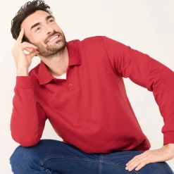 Sweater|Trui En Vest<Blancheporte Sweater in molton met polokraag rood