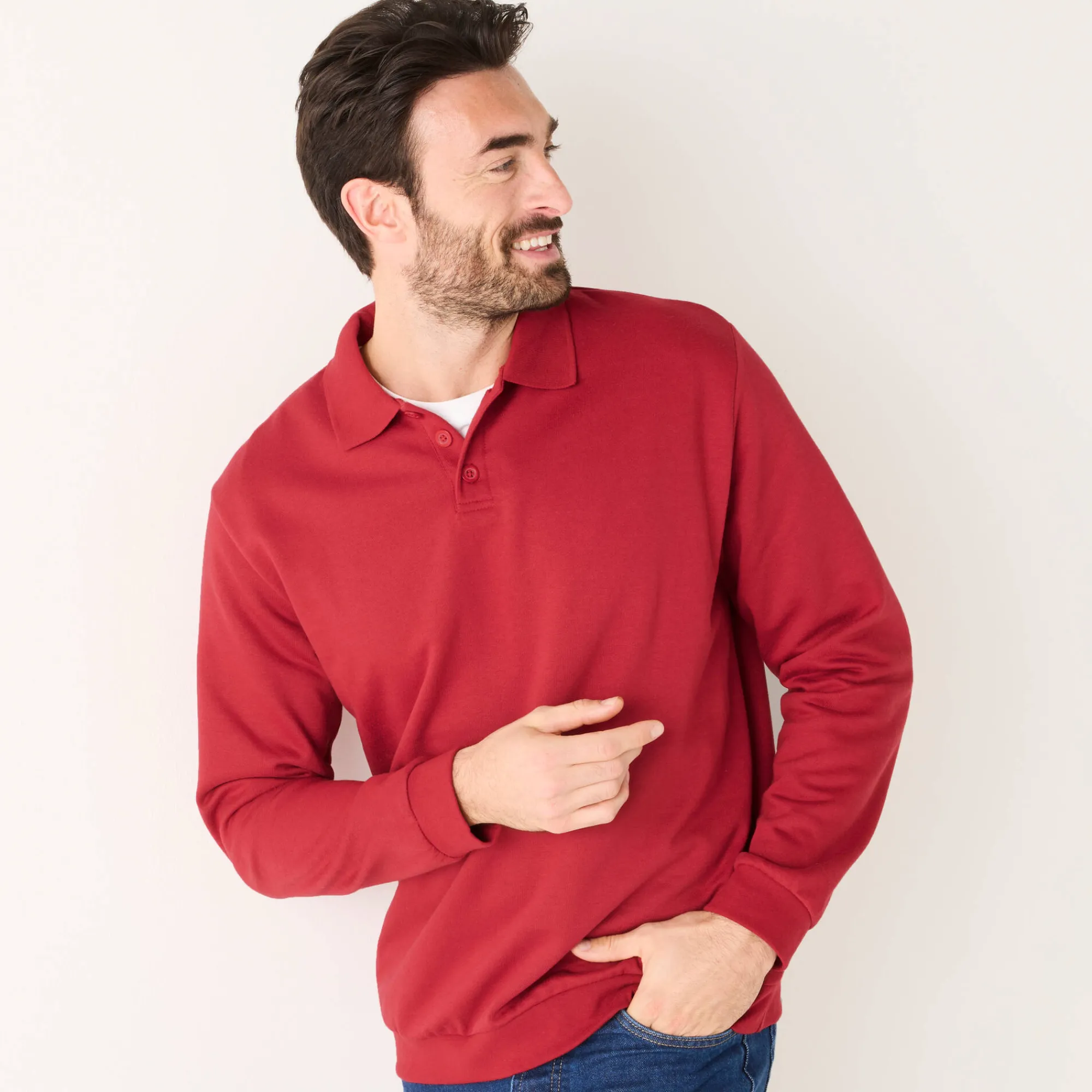 Sweater|Trui En Vest<Blancheporte Sweater in molton met polokraag rood