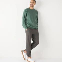 Sweater|Trui En Vest<Blancheporte Sweater in molton met ronde hals donkergroen