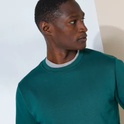 Sweater|Trui En Vest<Blancheporte Sweater in molton met ronde hals dennengroen
