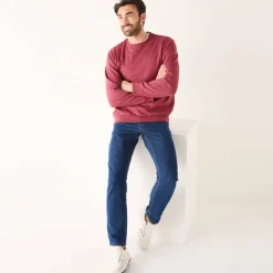 Sweater|Trui En Vest<Blancheporte Sweater in molton met ronde hals DONKERROZE