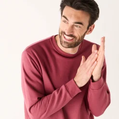Sweater|Trui En Vest<Blancheporte Sweater in molton met ronde hals DONKERROZE
