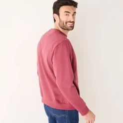 Sweater|Trui En Vest<Blancheporte Sweater in molton met ronde hals DONKERROZE
