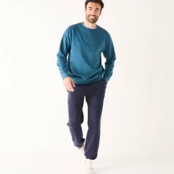 Sweater|Trui En Vest<Blancheporte Sweater in molton met ronde hals petroleumblauw
