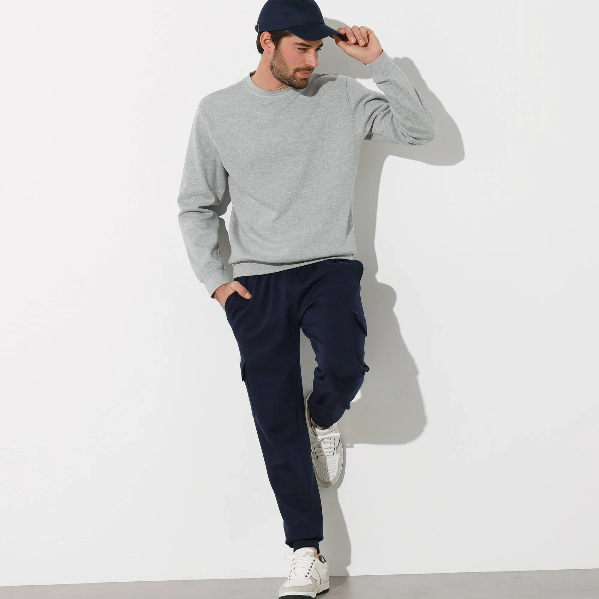 Sweater|Trui En Vest<Blancheporte Sweater in molton met ronde hals chiné grijs