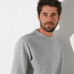 Sweater|Trui En Vest<Blancheporte Sweater in molton met ronde hals chiné grijs