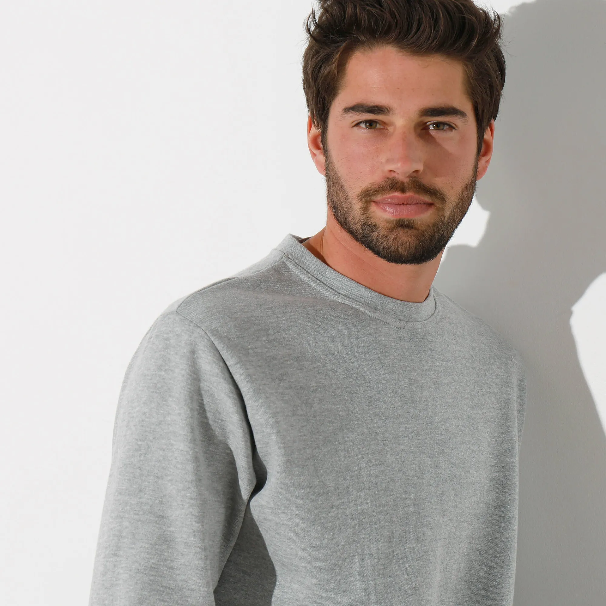 Sweater|Trui En Vest<Blancheporte Sweater in molton met ronde hals chiné grijs
