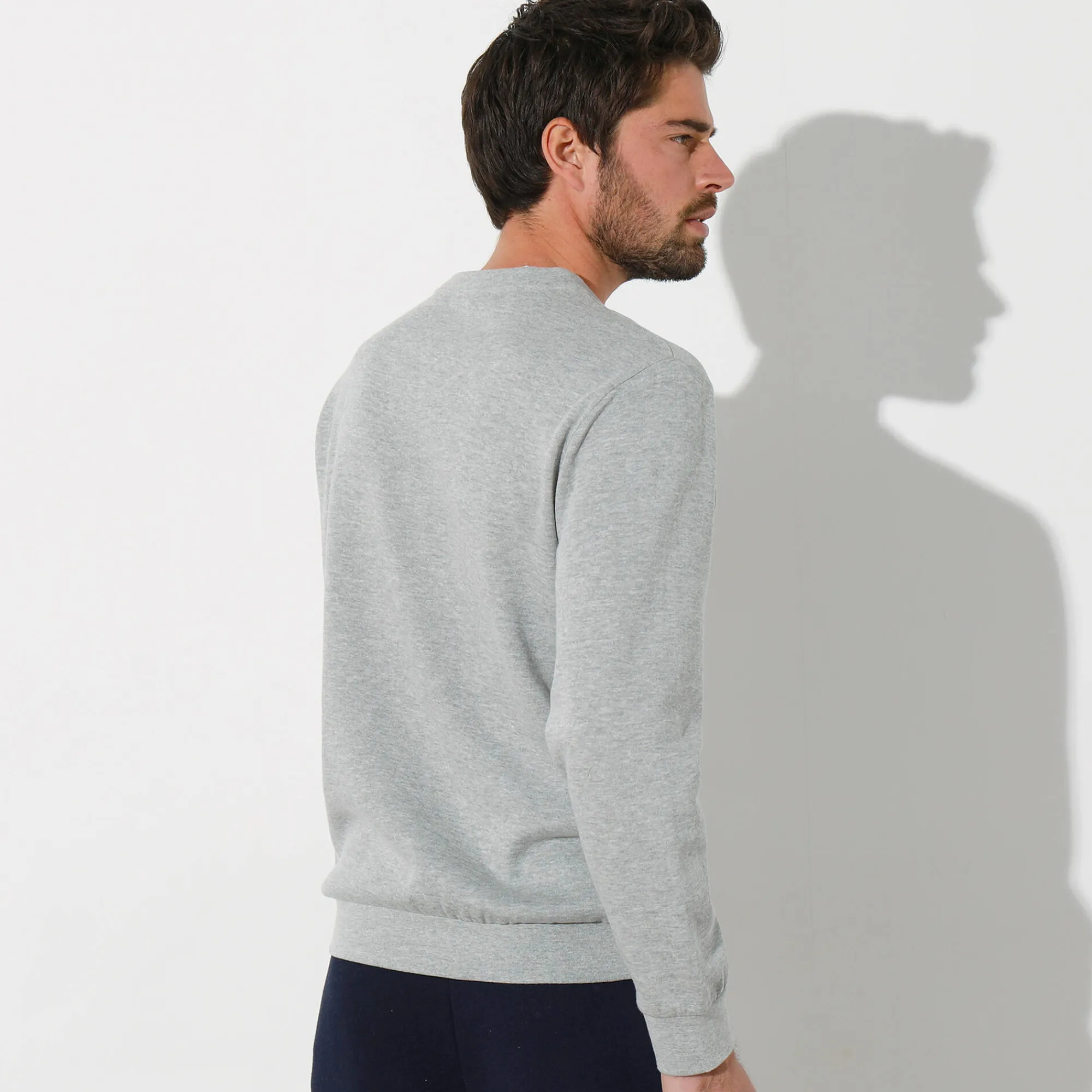 Sweater|Trui En Vest<Blancheporte Sweater in molton met ronde hals chiné grijs