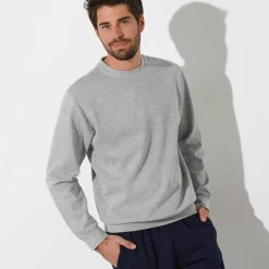 Sweater|Trui En Vest<Blancheporte Sweater in molton met ronde hals chiné grijs