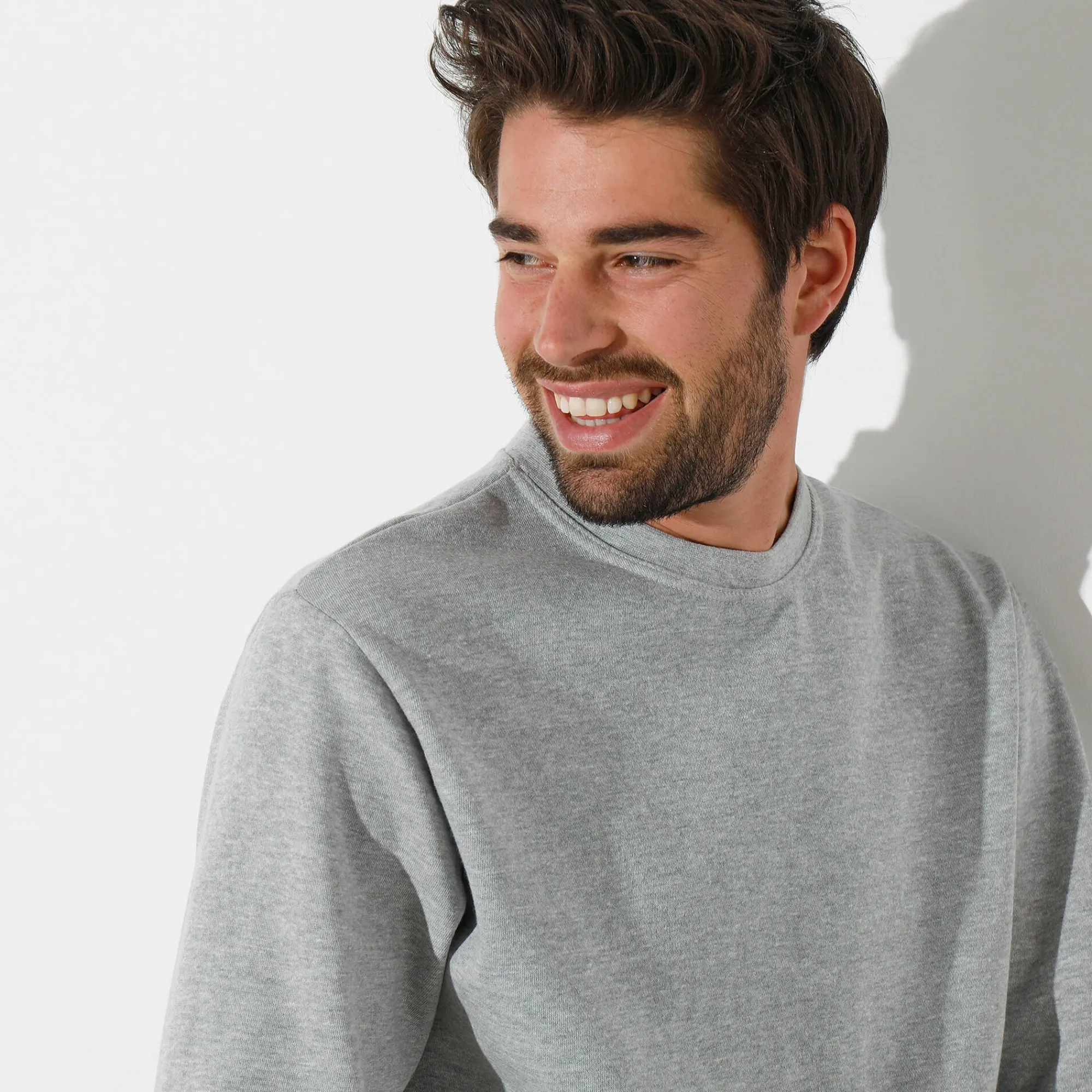 Sweater|Trui En Vest<Blancheporte Sweater in molton met ronde hals chiné grijs