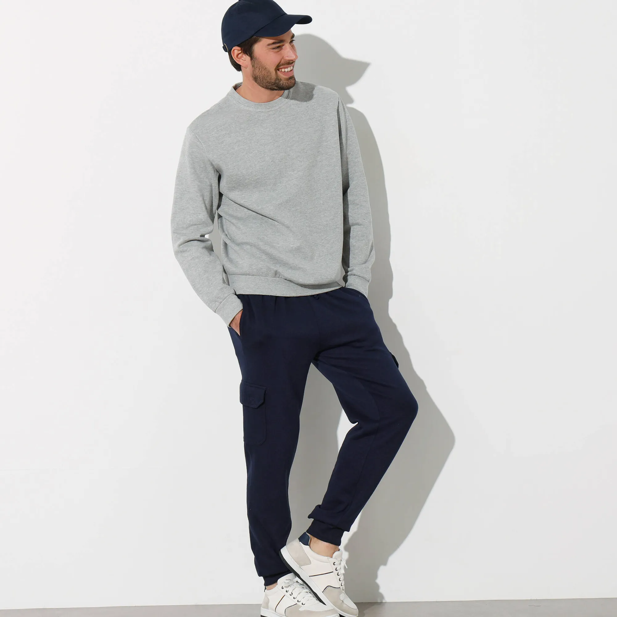 Sweater|Trui En Vest<Blancheporte Sweater in molton met ronde hals chiné grijs