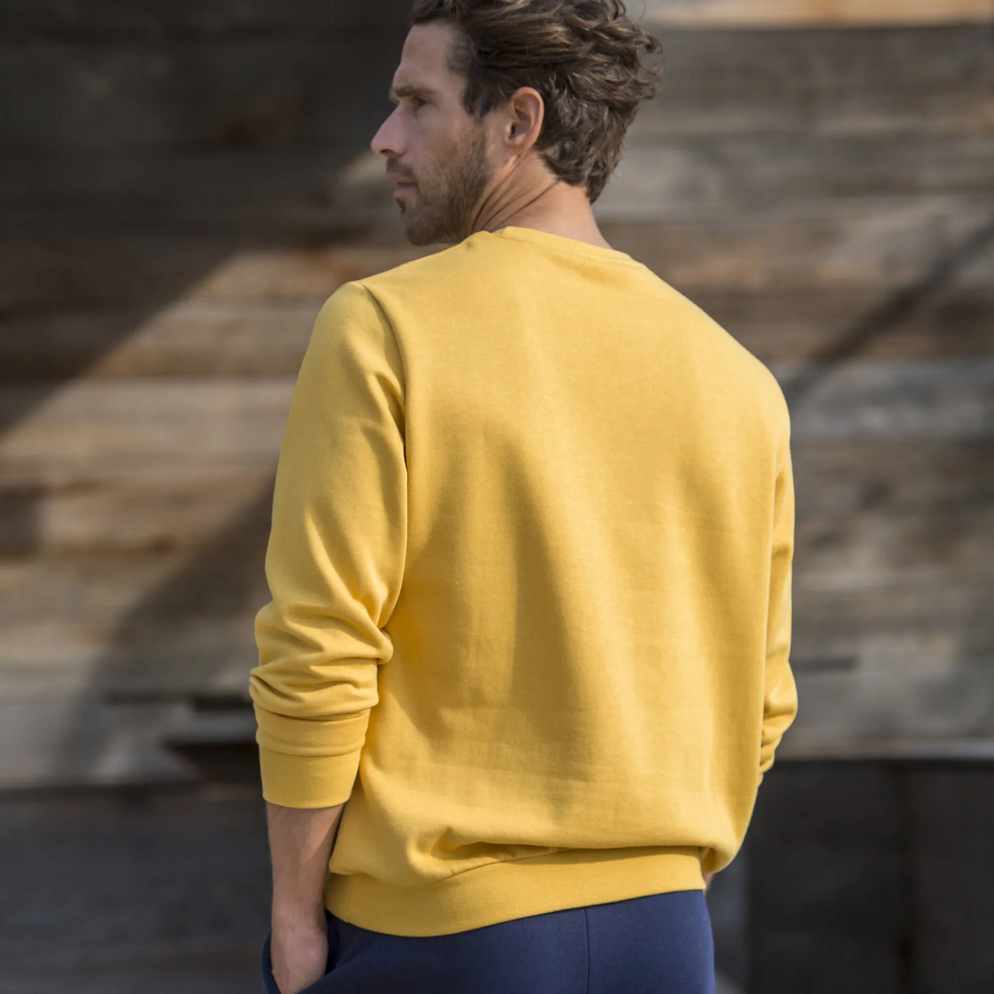 Sweater|Trui En Vest<Blancheporte Sweater in molton met ronde hals geel