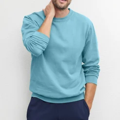 Sweater|Trui En Vest<Blancheporte Sweater in molton met ronde hals groenblauw