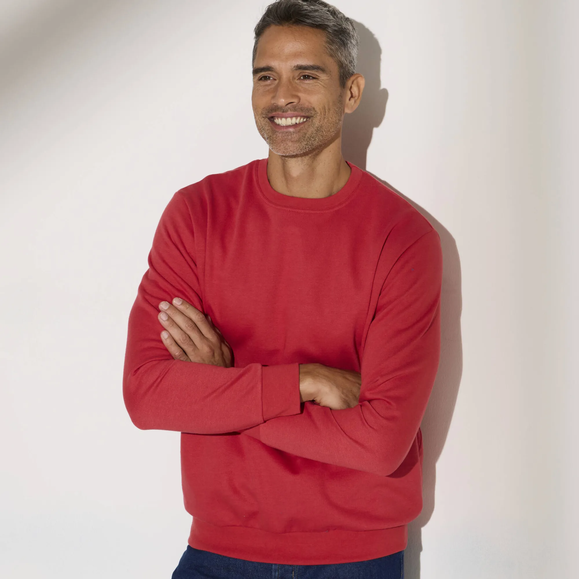 Sweater|Trui En Vest<Blancheporte Sweater in molton met ronde hals grijzig koraal