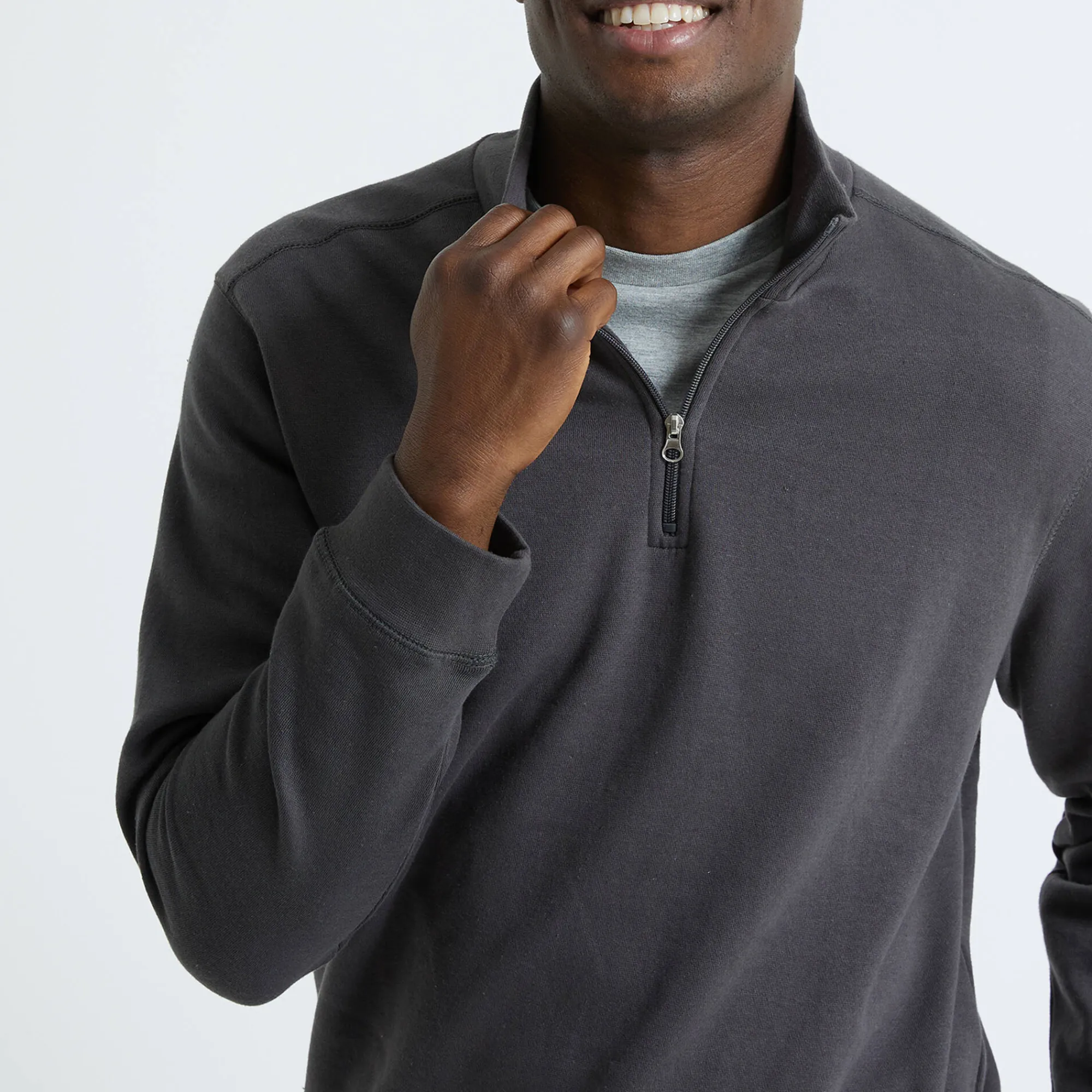 Sweater|Trui En Vest<Blancheporte Sweater in molton met truckerskraag chiné antraciet