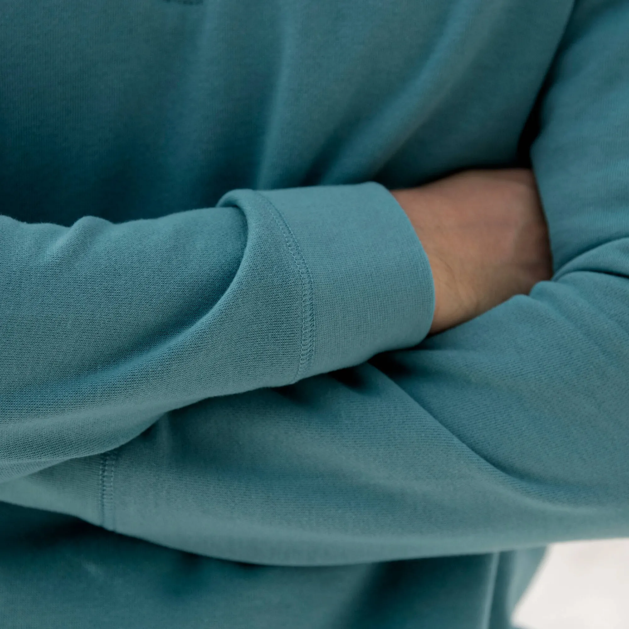 Sweater|Trui En Vest<Blancheporte Sweater in molton met truckerskraag groenblauw