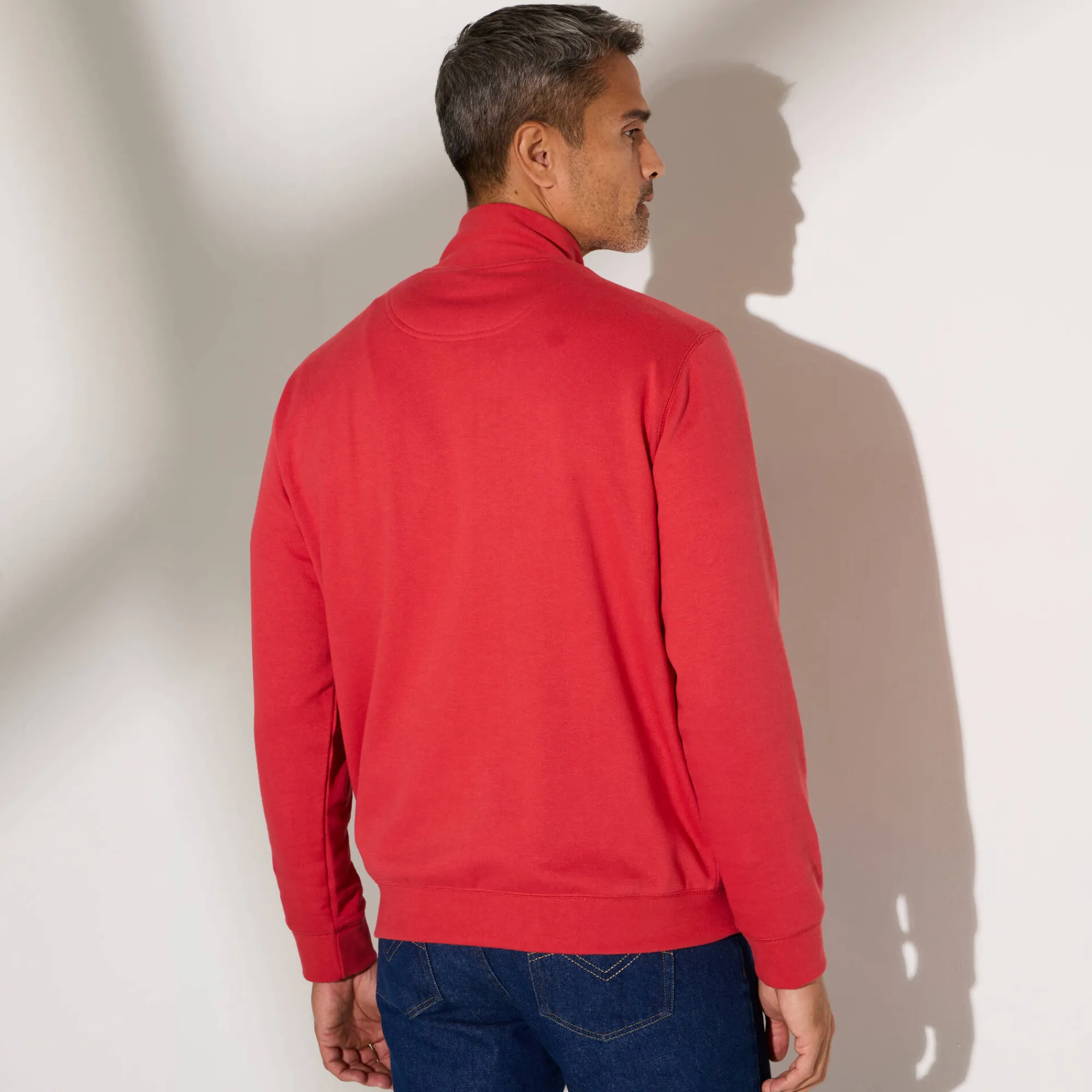 Sweater|Trui En Vest<Blancheporte Sweater in molton met truckerskraag grijzig koraal
