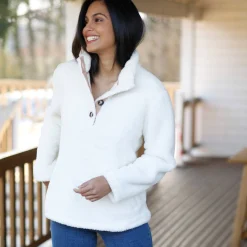 Trui En Vest<Blancheporte Sweater in pluchetricot ecru