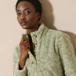 Trui En Vest<Blancheporte Sweater in pluchetricot chiné groen