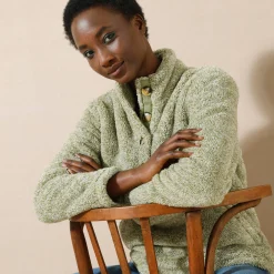 Trui En Vest<Blancheporte Sweater in pluchetricot chiné groen