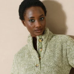 Trui En Vest<Blancheporte Sweater in pluchetricot chiné groen