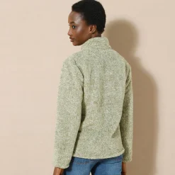 Trui En Vest<Blancheporte Sweater in pluchetricot chiné groen