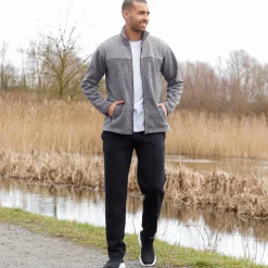 Sweater|Trui En Vest<Blancheporte Sweater met opstaande ritskraag, tricot gevoerd met molton chiné grijs