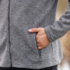 Sweater|Trui En Vest<Blancheporte Sweater met opstaande ritskraag, tricot gevoerd met molton chiné grijs