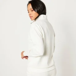 Trui En Vest<Blancheporte Sweater met opstaande ritskraag in geruwd molton ecru