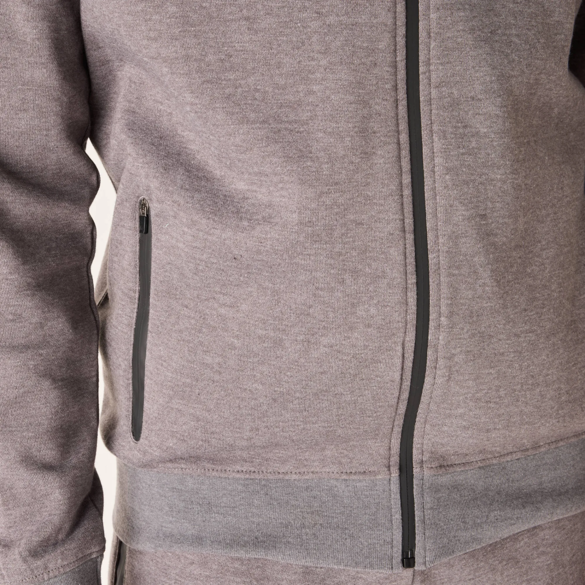 Sweater|Trui En Vest<Blancheporte Sweater met rits en kap, in geruwd molton, met contrasterende details chiné grijs