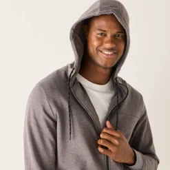 Sweater|Trui En Vest<Blancheporte Sweater met rits en kap, in geruwd molton, met contrasterende details chiné grijs
