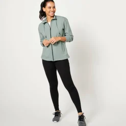 Trui En Vest<Blancheporte Sweater met rits, opstaande kraag watergroen