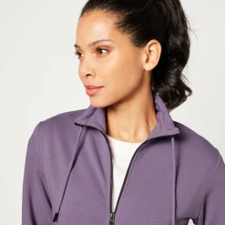 Trui En Vest<Blancheporte Sweater met rits, opstaande kraag mauve