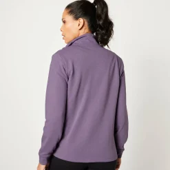 Trui En Vest<Blancheporte Sweater met rits, opstaande kraag mauve