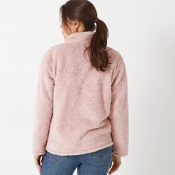Trui En Vest<Blancheporte Sweater met rits, pluchetricot chiné roze