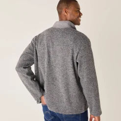 Sweater|Trui En Vest<Blancheporte Sweater met truckerskraag en rits, in tricot met moltonvoering chiné grijs