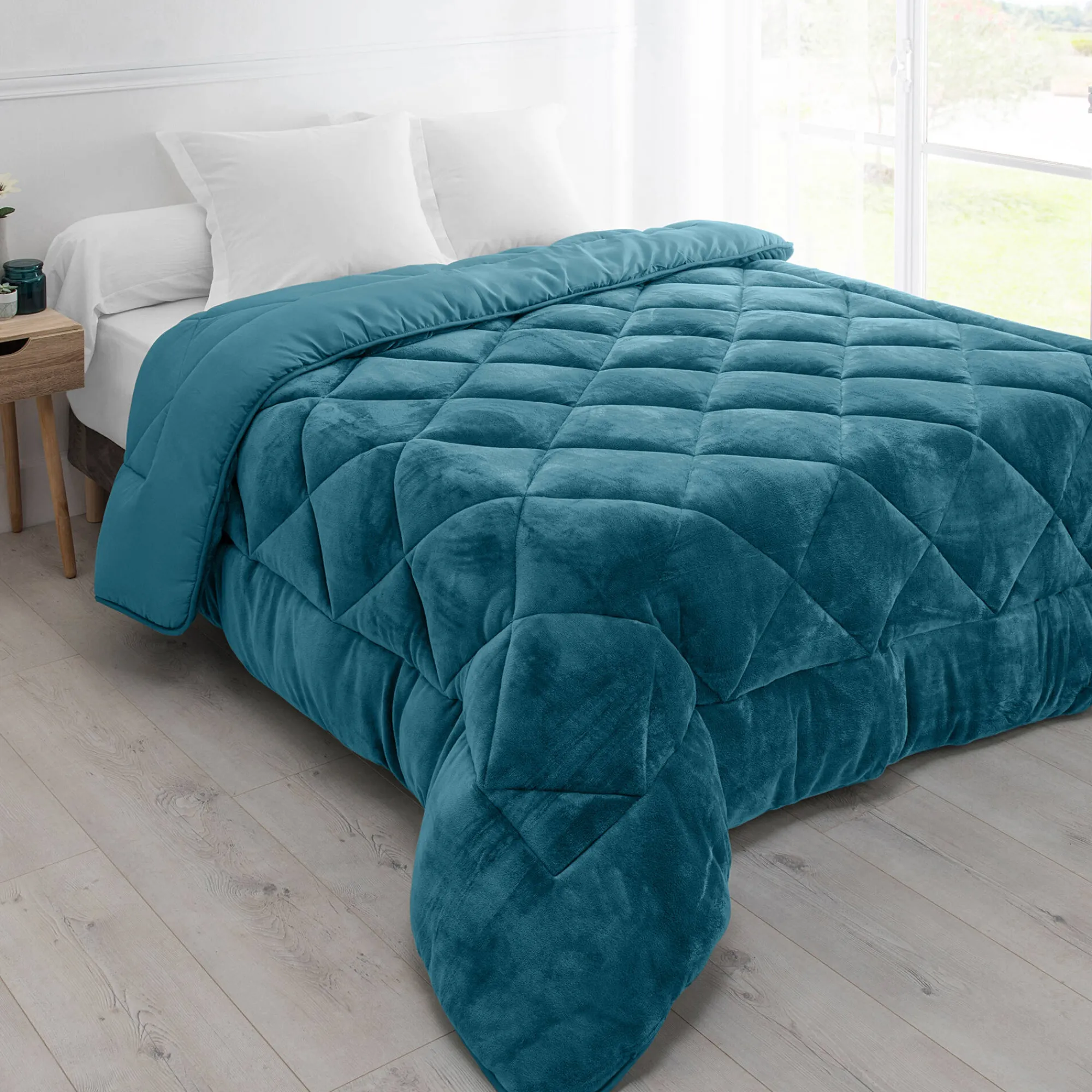 Dekbed<Blancheporte Synthetisch dekbed, dubbelzijdig, 350 g/m² eendengroen