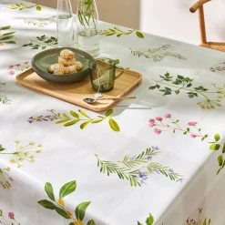 Tafelkleed<Blancheporte Tafelkleed met lenteprint wit / veelkleurig