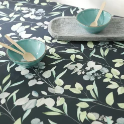 Tafellaken En Tafelloper<Blancheporte Tafellaken in polyester, met bladerenprint blauw