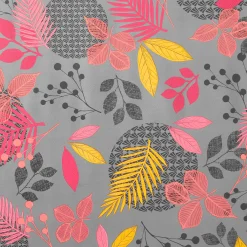 Tafelkleed<Blancheporte Tafellaken in toile cirée met bladerenprint grijs